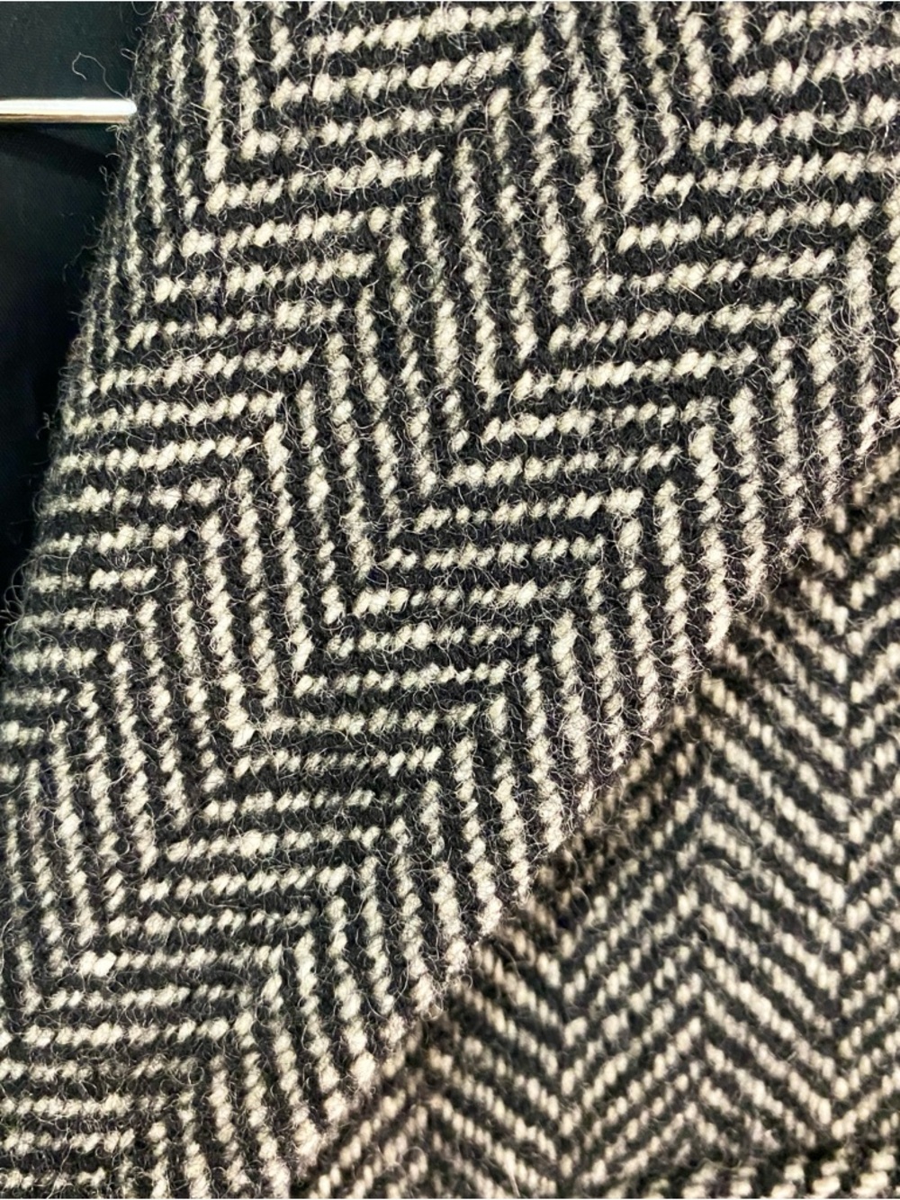 VTG 90s Lauren Ralph Lauren Herringbone Wool Blazer Jacket Y2K Black White Sz 8 - Picture 3 of 12